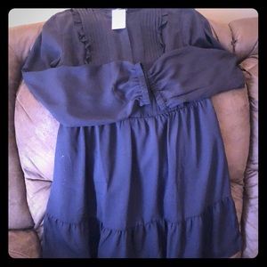 Button and ruffle dress